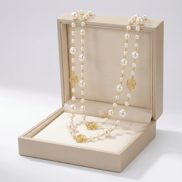Collar Elegante en Oro con Perla